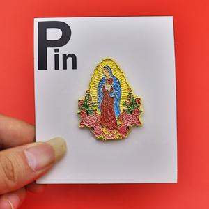Épingle à chapeau en émail Vierge <span class=keywords><strong>Marie</strong></span> De Guadalupe personnalisée Épingles de fête catholiques Épinglette de la paix et du chapeau divin - Product Image 5