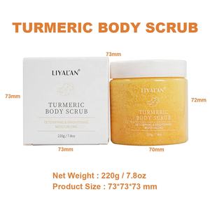 <span class=keywords><strong>Exfoliante</strong></span> Corporal Natural de Cúrcuma de 220g con Sal Marina y Aceite de Curcumina para Exfoliar, Controlar los Poros e Hidratar - Product Image 2