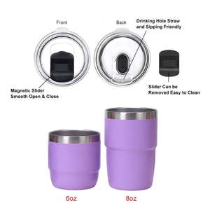Nueva llegada personalizable 8oz vaso de acero inoxidable Mini vaso de vidrio 4oz/6oz/8oz apilable taza de café con tapa magnética - Product Image 3