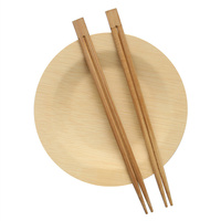 Assiettes jetables en bambou 7 pouces 10 pouces Design minimaliste Logo personnalisé 100% compostable Biodégradable Vaisselle de fête pour le dîner Glacé