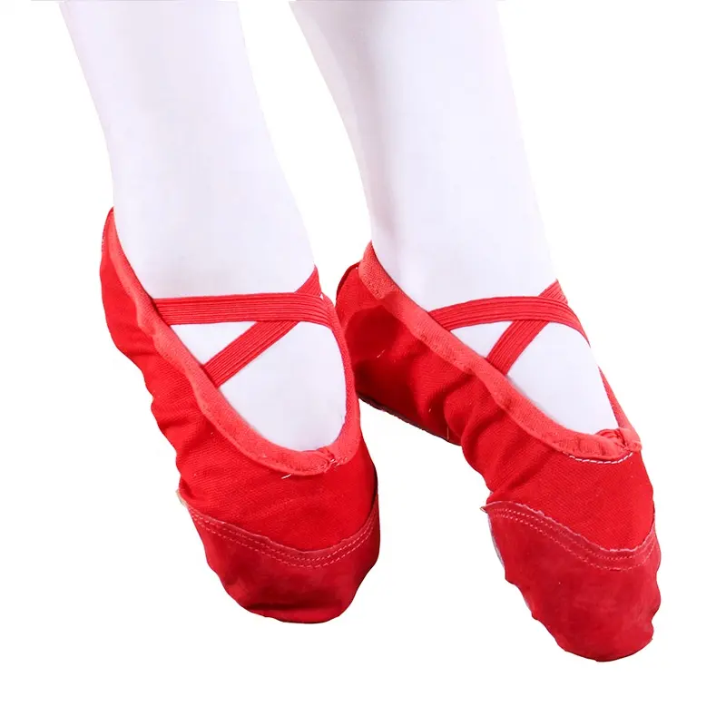 Flexible Ballerina Dance Split Flat Colorful Women Girls Pink Kids Red Ballet Shoes
