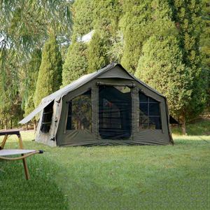 Ventes chaudes <span class=keywords><strong>Tente</strong></span> de camping aérienne imperméable coupe-vent >3000mm indice d'imperméabilité kaki ouverture automatique rapide 4 saisons <span class=keywords><strong>tente</strong></span> de cabine en oxford - Product Image 1