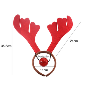 ที่คาดผมเขากวางเรนเดียร์คริสต์มาสราคาถูก พร้อมไฟ LED กระพริบ <span class=keywords><strong>จมูก</strong></span>เรนเดียร์สีแดง สำหรับงานปาร์ตี้ คอนเสิร์ต ของตกแต่งยอดนิยม - Product Image 4