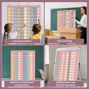 Tabla numérica de 120 bolsillos, 135 tarjetas de doble cara, tabla de cien bolsillos estilo Boho para enseñanza de matemáticas en el aula y en el hogar - Product Image 3