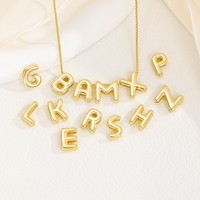 Perles en forme de bulles épaisses plaquées or 18 carats, breloques coulissantes alphabet initiales pour la fabrication de bracelets