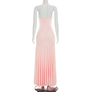 Viviblook C26DS202 Vestidos de Verano para Mujer, Nuevo Vestido Largo Informal Elegante de Color Sólido, Sin Mangas, con Espalda Descubierta, Ajustado, para la Noche - Product Image 3