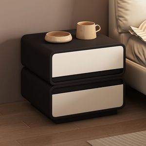 Mesita <span class=keywords><strong>de</strong></span> <span class=keywords><strong>noche</strong></span> <span class=keywords><strong>de</strong></span> madera maciza color crema, estilo simple y moderno, pequeño armario <span class=keywords><strong>de</strong></span> almacenamiento minimalista para la mesita <span class=keywords><strong>de</strong></span> <span class=keywords><strong>noche</strong></span> del dormitorio - Product Image 6