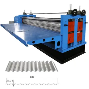 Máquina de fabricación de láminas de hierro corrugado, tipo barril, máquina de formación de rollos de tejas de techo corrugado