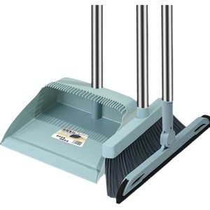 Broom And Dustpan <b>Set</b> Plastic With Silicone Edge Multi Functional For Indoor Outdoor Use - Product Image 1