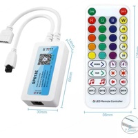 Contrôleur de bande LED RGBW SP613E SP614E 5V-24V 144W 6A avec application musicale, micro intégré, télécommande IR 4 canaux, portée 20m
