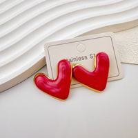 Boucles d'oreilles clous Gaovo Niche Premium en émail cœur mignon pour femme, résistantes au ternissement, en acier inoxydable et titane, bijoux de mode