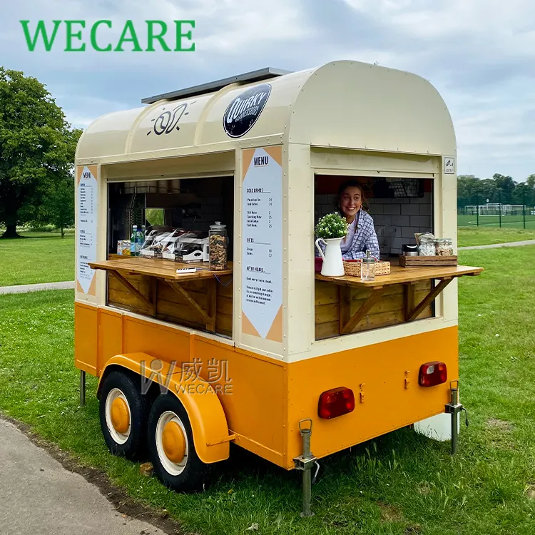 Wecare mobile foodtruck remorque de café vendeur de rue food van hotdog chariot petit vintage ice cream food truck entièrement équipé