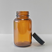 Bouteilles en verre rondes ambrées pour compléments alimentaires, pots de stockage pour comprimés et capsules de vitamines avec couvercles métalliques, capacités multiples personnalisables