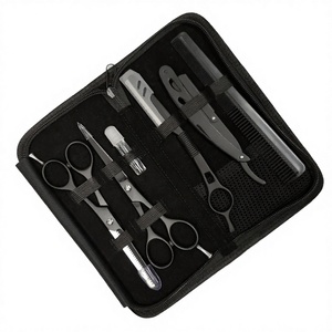 Professional <b>Nail</b> Scissors Set Straight Blade Thinning Scissors <b>Kit</b> Comb Cape Foldable Steel Handle Stainless Steel Durable - Product Image 3
