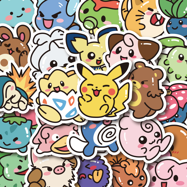 50pcs Cute Q Version PVC Decals