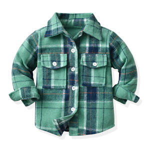 RTS Enfants Chemise à Carreaux Casual Automne Pull Chaud Bouton Manteau Unisexe À Manches Longues <span class=keywords><strong>Plaid</strong></span> Poche - Product Image 4