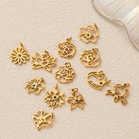Vintage-Chic Zierlicher Geometrischer Hautfreundlicher Bunter Zirkon Nickelfrei Muttertag Ungiftiger Retro Edelstahl-Anhänger