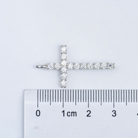 Collier Pendentif en Argent Sterling 925 avec Diamant Moissanite et Pierres Précieuses pour Hommes et Femmes, Chaîne à Maillons, Crucifix