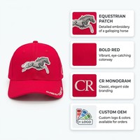 Gorra de Béisbol Unisex Premium, Ajustable, de Algodón Prelavado, Color Rojo Vibrante, con Monograma 3D Bordado en el Borde