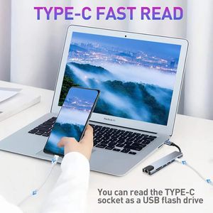 8 trong 1 máy tính <span class=keywords><strong>USB</strong></span> C 3.0 <span class=keywords><strong>HUB</strong></span> Loại C Mạng SD TF chuyển đổi đầu đọc thẻ 7 cổng <span class=keywords><strong>USB</strong></span> <span class=keywords><strong>Hub</strong></span> cổng <span class=keywords><strong>Hub</strong></span> 2.0 máy tính xách tay Docking Station - Product Image 3
