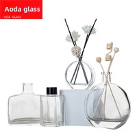 Diffuseur d'arômes en verre sans parfum sur mesure, transfrontalier, en forme plate, pour chambres d'hôtel ; Diffuseur à bâtonnets sérigraphié