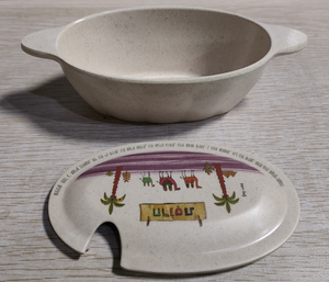 Bol ovale en mélamine <span class=keywords><strong>de</strong></span> 7,4 pouces, petit bol <span class=keywords><strong>de</strong></span> service découpé avec poignées et cuillères - Product Image 1