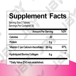 Suplemento JBY al por Mayor, 60 Tabletas de Super Colágeno con Vitamina C para Cabello, Piel y Uñas, Suministro de Fábrica, Tabletas de Super Colágeno OEM - Product Image 3