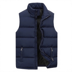 Chaleco Acolchado Negro para Hombre, Cuello en V, Cierre de Cremallera, Resistente al Viento, Color Sólido, Informal, Ropa de Invierno, Sin Mangas, Diseño Acolchado Cálido - Product Image 6