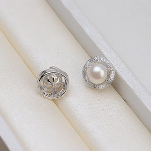 Juego de Accesorios de Perlas DIY de Plata S925 para Mujer, Incluye Anillo Abierto, Pendientes y Base Vacía-1320 - Product Image 3