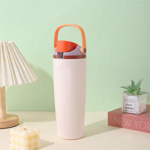 Gobelet isotherme en acier inoxydable MM, grande capacité, bouteille d'eau de sport portable, double usage, gobelet à paille rabattable pour un usage quotidien - Product Image 6