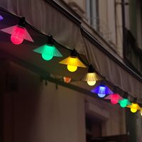 Guirlande lumineuse LED extérieure étanche en forme de pétales, IP44, PVC, 5m, blanc chaud/multicolore, éclairage décoratif féerique de Noël