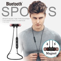 Headset Bluetooth Neckband Magnetik Langsung dari Pabrik, Earphone Olahraga In-Ear, Hadiah Custom