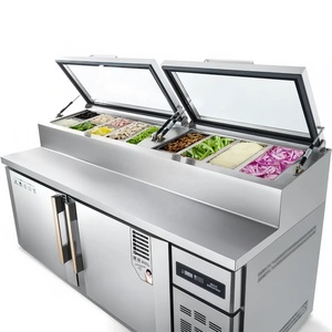 Makine fabrikası ekipmanları yapımcısı chiller buzdolabı sebze pizza ticari buzdolabı hazırlık masa fridg buzdolabı - Product Image 1