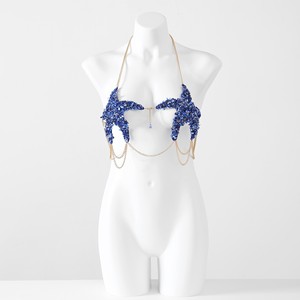 <span class=keywords><strong>Top</strong></span> de Lencería Rojo Brillante con Joyería Corporal de Estrella de Mar, Chaleco de Moda, Estilo Tailandés de Verano, Cadena Ajustable para el Pecho - Product Image 5