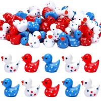 Figurines de canards miniatures en résine peintes à la main, motif étoile, pour jardin féerique, terrarium, décoration de maison de poupée, commande en gros
