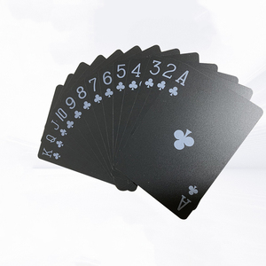 Cartes à jouer en plastique noir, design imperméable, dorées, argentées, noires, 54 cartes standard Texas Hold'em, taille personnalisable, cartes de <span class=keywords><strong>poker</strong></span> professionnelles - Product Image 2