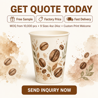 Gobelets en papier à double paroi isolés 8oz 12oz 16oz, personnalisables avec logo, pour café chaud, vente en gros
