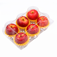 Boîte d'emballage transparente en plastique PET pour 6 pommes, conteneur de fruits recyclé en gros pour présentation