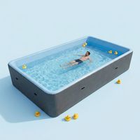 Aufblasbarer Kinderpool 180cm Rund BPA-Frei PVC Aufblasbarer Schwimmpool Tragbarer Innen- und Außen-Spielpool für Kleinkinder
