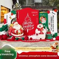 Kit de ballons de Noël personnalisé moderne avec toile de fond en panneau KT, impression numérique, imperméable, réutilisable, pour centre commercial, maternelle, fête de Noël, fête photo