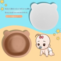 Bol d'alimentation pour bébé en tissu peluche avec ventouse intégrée, motif petit ours, anti-poussière, pour 6 mois et plus, produit transfrontalier très vendu, en stock