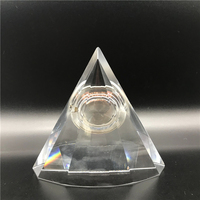 Trophée pyramidal en cristal gravé au laser sur mesure, récompense de reconnaissance professionnelle, cadeau souvenir, avec emplacement pour montre