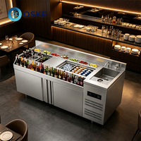 Station de cocktails mobile avec roulettes verrouillables, support flexible pour les banquets et les bars temporaires en extérieur