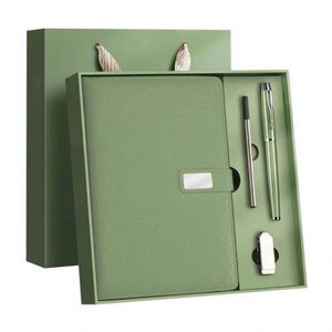 Custom Logo Luxury Refillable Stationery Pen Notebook Gift Set Business Blue Vegan Leather Magnetic Note Book A5 <b>Journal</b> Box Set - Product Image 1