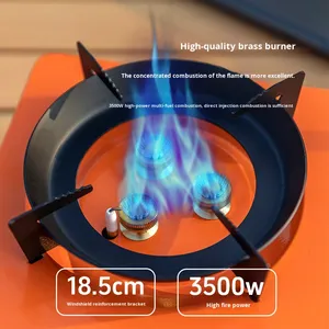 เตาแก๊สพกพาสำหรับใช้งานกลางแจ้ง รุ่น YX-E1-14 ป้องกันลม พร้อมระบบเก็บความร้อน โครงสร้างแบบชิ้นเดียว สำหรับตั้งแคมป์และใช้ในบ้าน พร้อมเตาแม่เหล็ก - Product Image 2