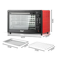 Four électrique RAF 24L 1200W, four à toaster de comptoir, contrôle de la température réglable, minuterie, porte en verre visuel, R.5306W