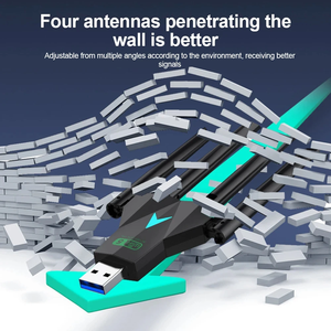 4 anten 1300Mbps <span class=keywords><strong>Wifi</strong></span> <span class=keywords><strong>USB</strong></span> 3.0 <span class=keywords><strong>Adapter</strong></span> 2.4G/5GHz Dual band <span class=keywords><strong>Wifi</strong></span> Dongle Card mạng không dây 802.11ac cho PC/máy tính xách tay Win - Product Image 4