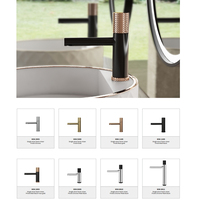 Cascade Mélangeur d'eau froide et chaude Mélangeur d'évier de salle de bain Laiton Noir Or Rose Robinet de lavabo Robinets de lavabo en céramique contemporains modernes