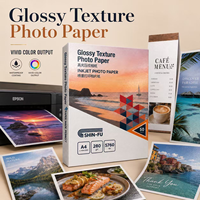 Papier photo brillant A4, papier photo jet d'encre imprimable, texture brillante, OEM, vente en gros, papier personnalisé pour Epson D700