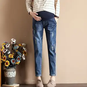 Jeans Bersalin Ukuran Plus Kasual Berkualitas Tinggi Kustom Baru